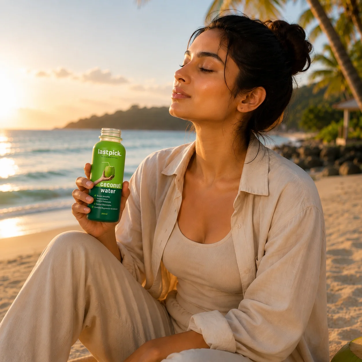 Fresh coconut lifestyle scene